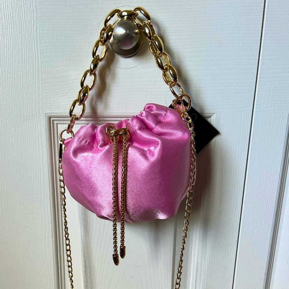 Ego mini Satin light pink bucket bag